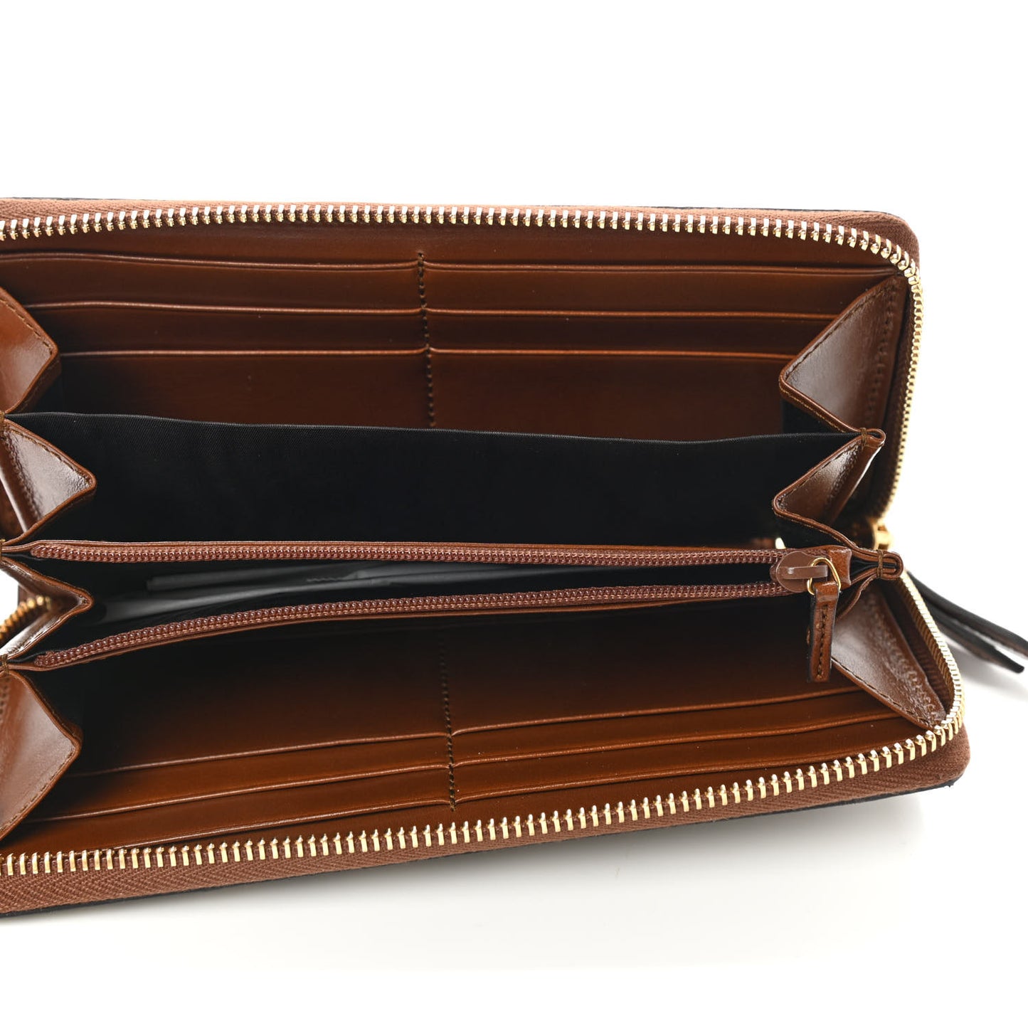 GG Supreme Monogram Cuoio Toscano Zip Around Wallet Beige Ebony Cuir
