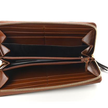 Gucci GG Supreme Monogram Cuoio Toscano Zip Around Wallet Beige Ebony Cuir 5 of 7