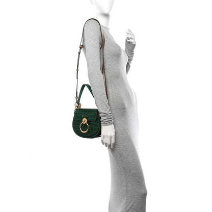 Chloe Calfskin Crocodile Embossed Small Tess Bag Woodsy Green 3 of 9