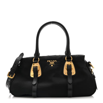 Prada Tessuto Nylon Soft Calfskin Shopping Satchel Black 1 of 10