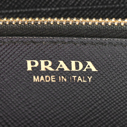 Prada Saffiano Fiocco Bow Zip Around Wallet Black 6 of 10