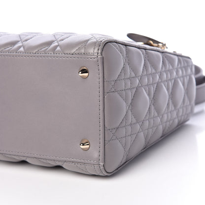 Christian Dior Lambskin Cannage Medium Lady Dior Grey 10 of 15