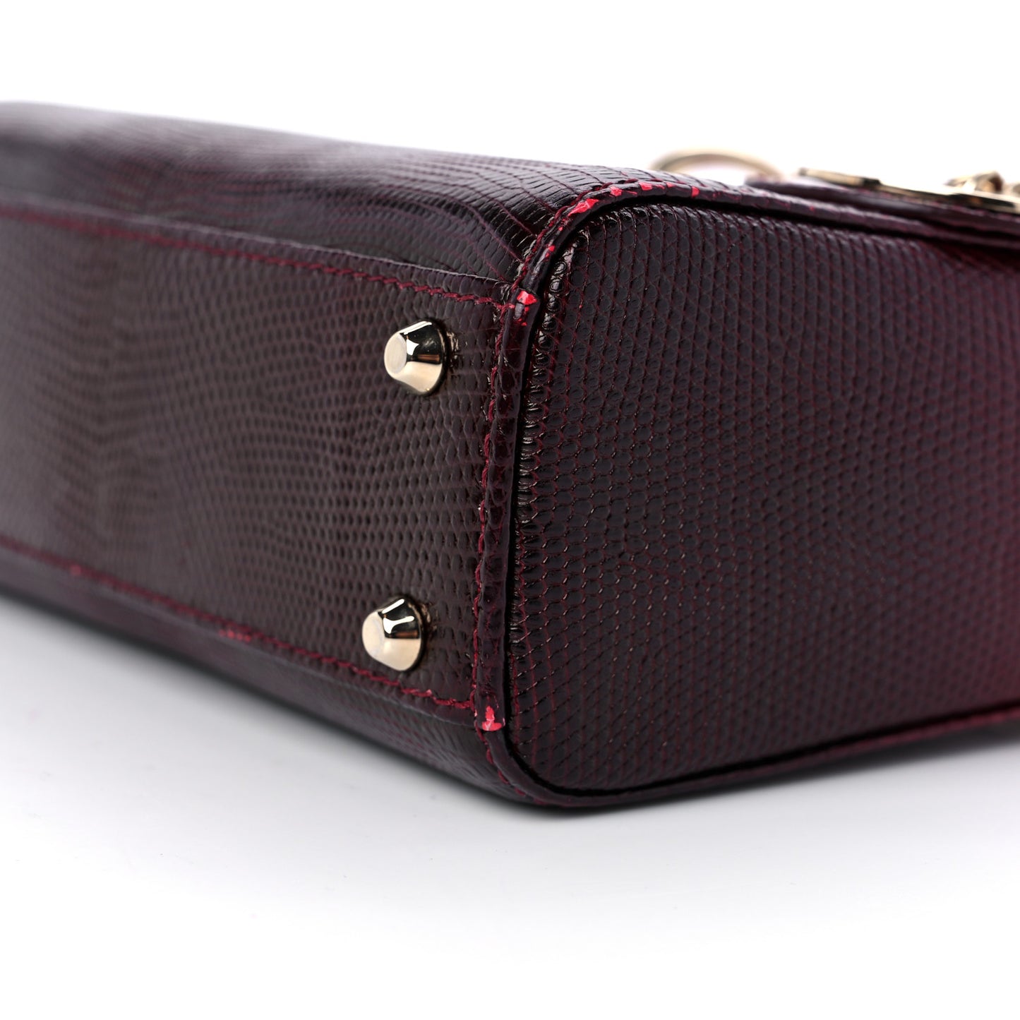 Lizard Gradient Mini Lady Dior Red