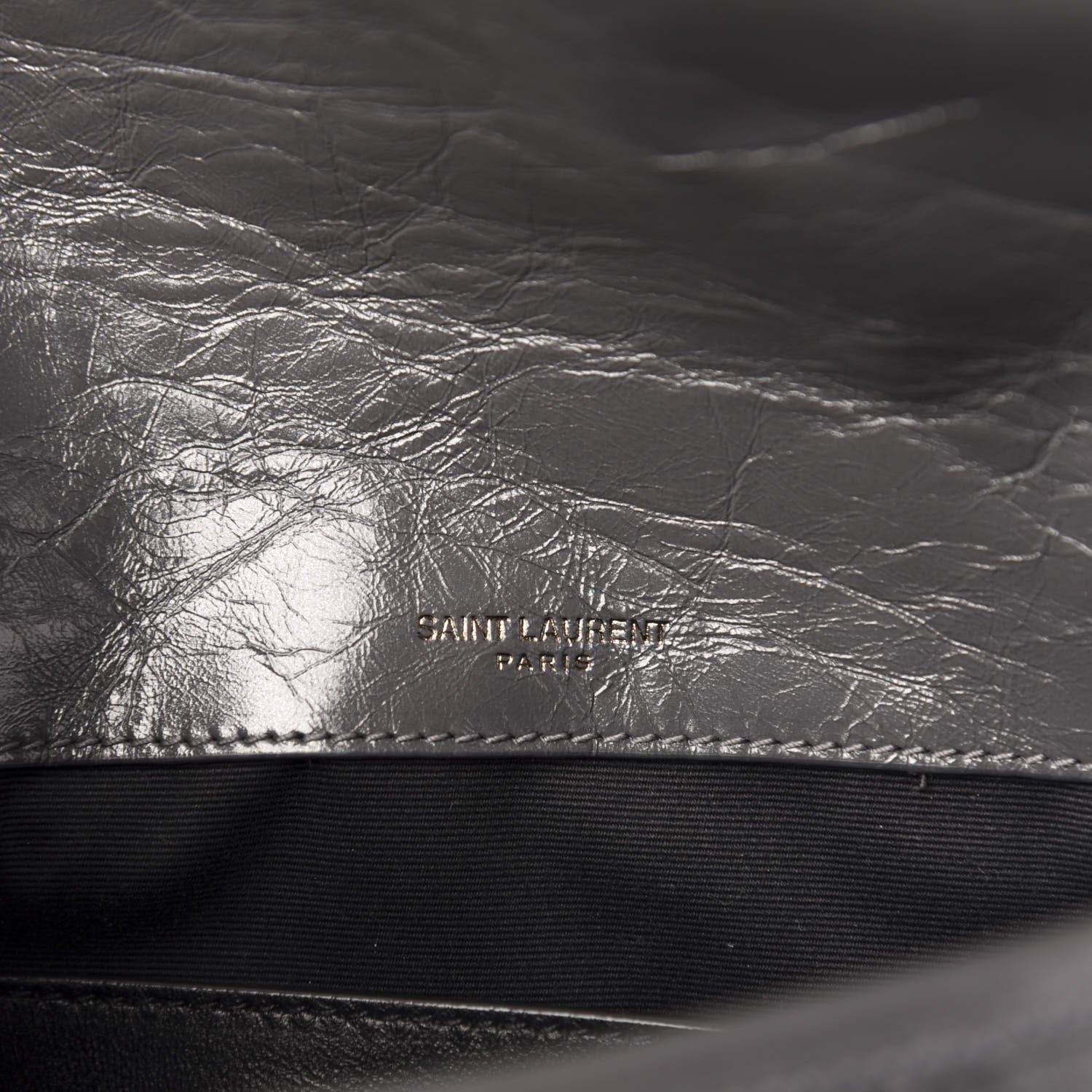 Saint Laurent Crinkled Calfskin Matelasse Monogram Baby Niki Chain Satchel Storm 7 of 12