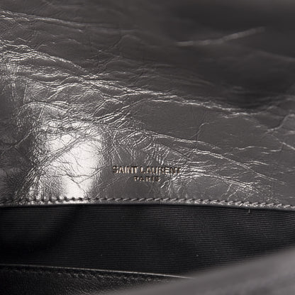 Saint Laurent Crinkled Calfskin Matelasse Monogram Baby Niki Chain Satchel Storm 7 of 12