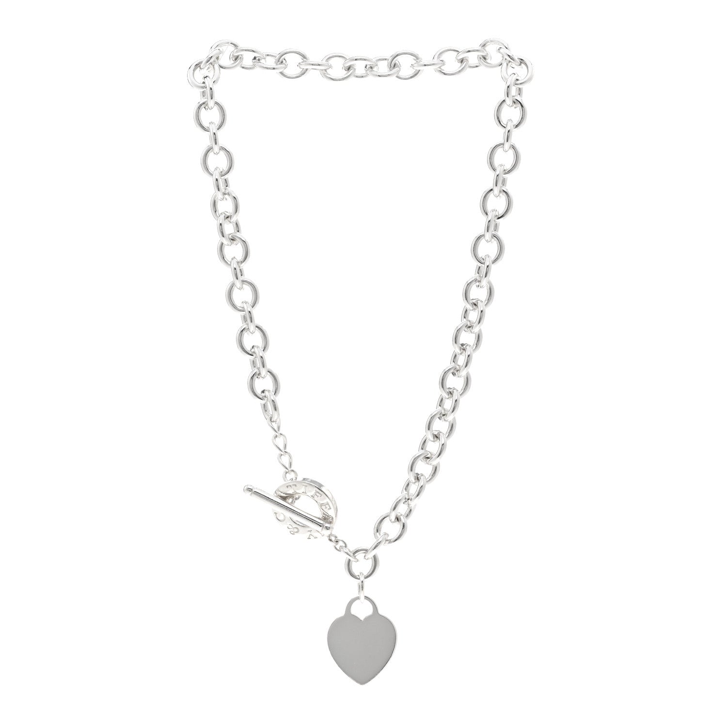 Tiffany Sterling Silver Heart Tag Toggle Necklace 3 of 4