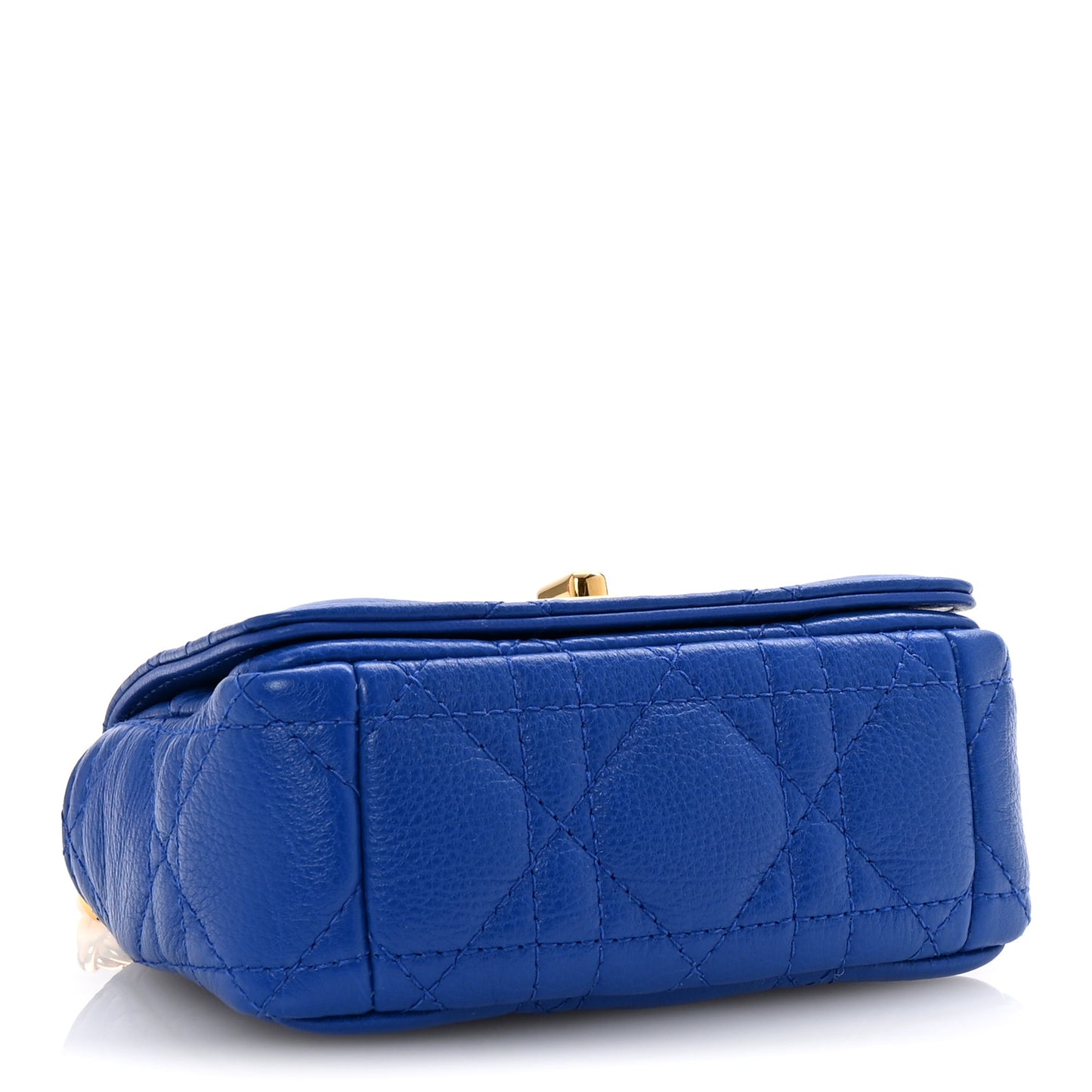 Supple Calfskin Cannage Micro Caro Bag Greece Blue