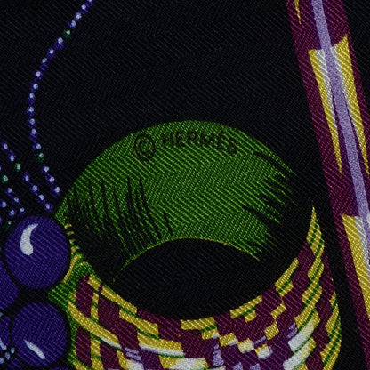 Hermes Cashmere Silk Brazil Shawl GM 140 Black 7 of 8