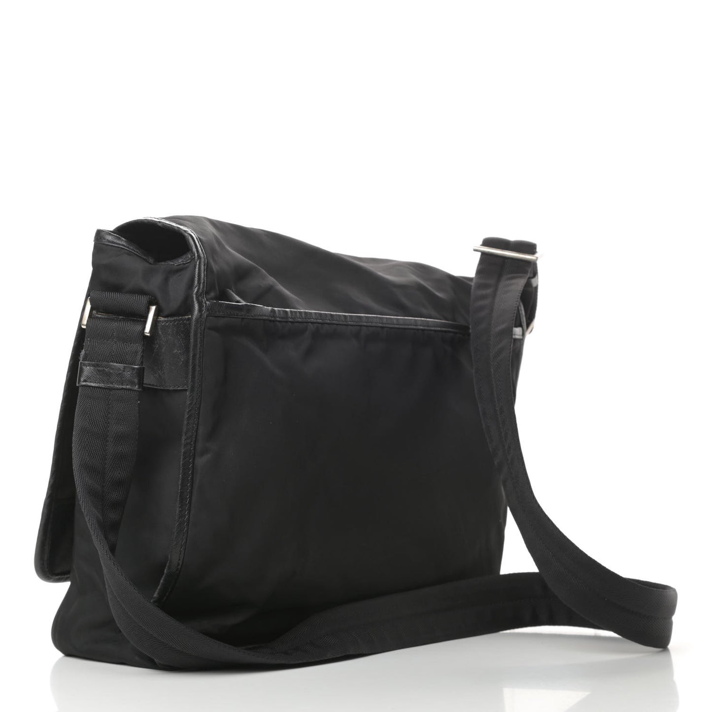 Tessuto Nylon Saffiano Messenger Bag Black