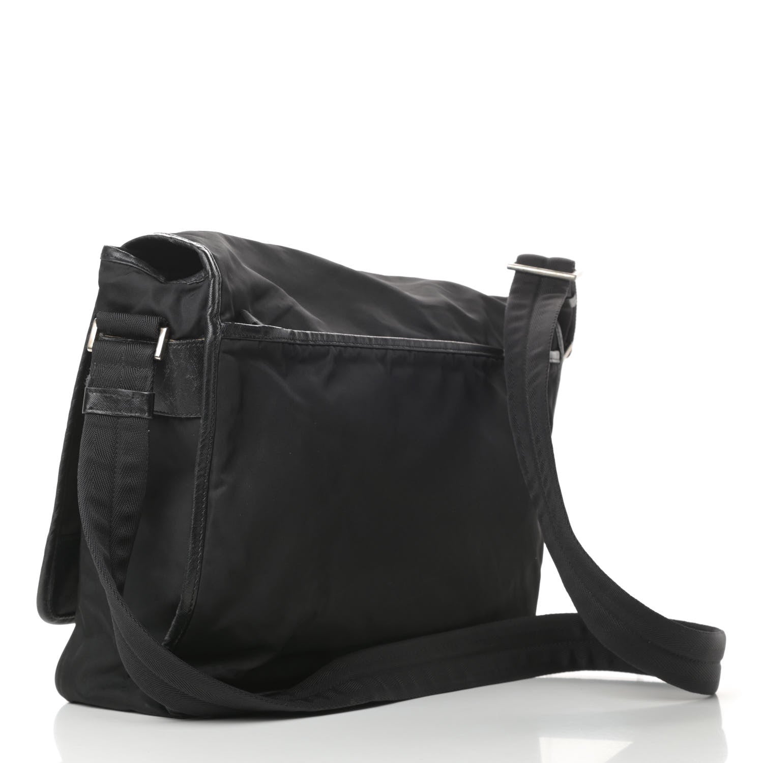 Prada Tessuto Nylon Saffiano Messenger Bag Black 3 of 13