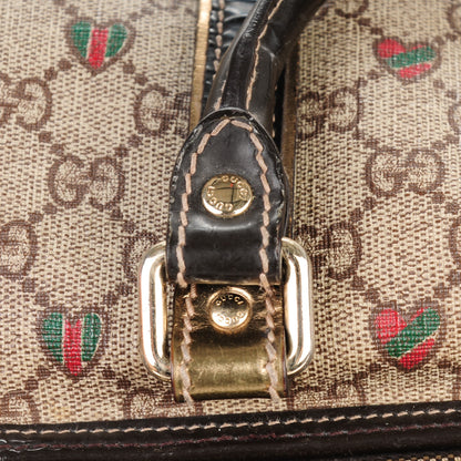 Gucci GG Plus Monogram Hearts Medium Joy Boston Dark Brown 17 of 17