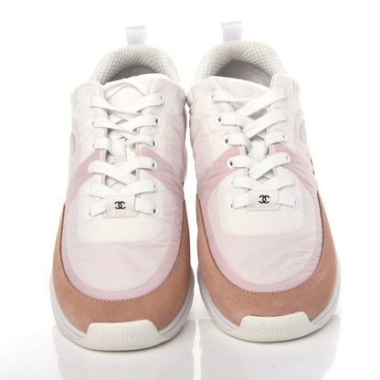 Chanel Nylon Suede Calfskin CC Sneakers 41 Pink 5 of 11