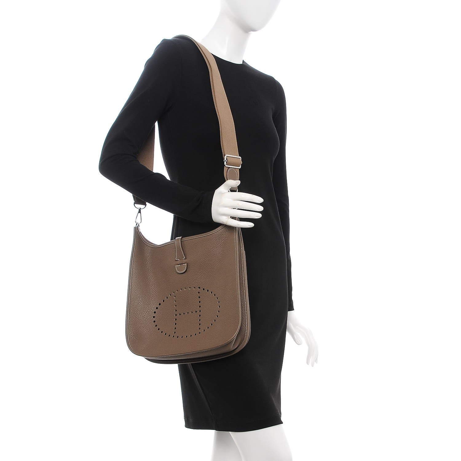 Hermes Taurillon Clemence Evelyne III PM Etoupe 2 of 7