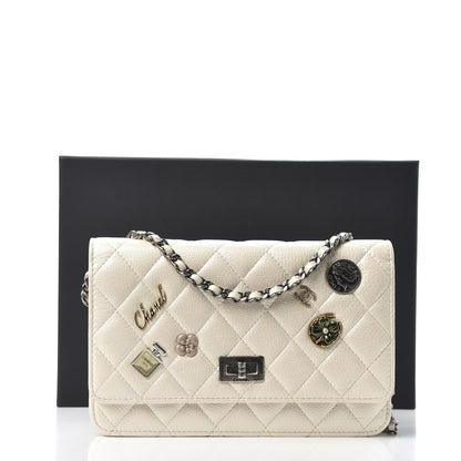 Chanel Metallic Calfskin Lucky Charms Casino 2.55 Reissue Wallet On Chain WOC Ivory 11 of 11