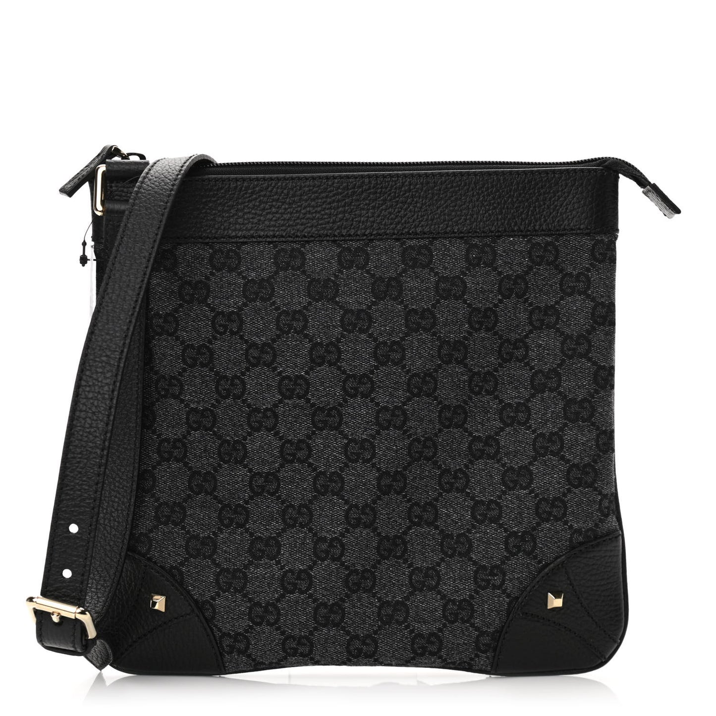 Monogram Flat Messenger Bag Black