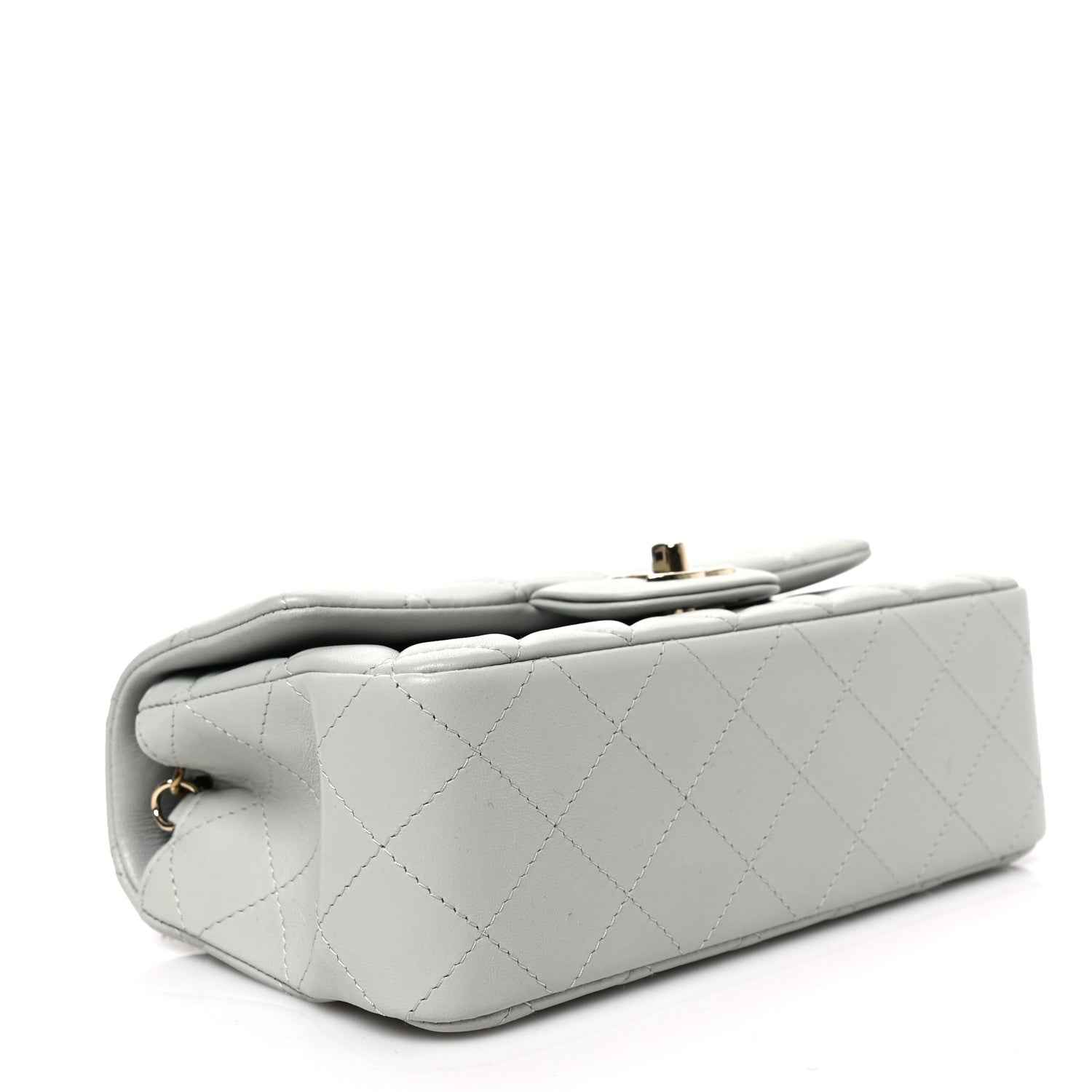 Chanel Lambskin Quilted Mini Rectangular Flap Grey 4 of 9
