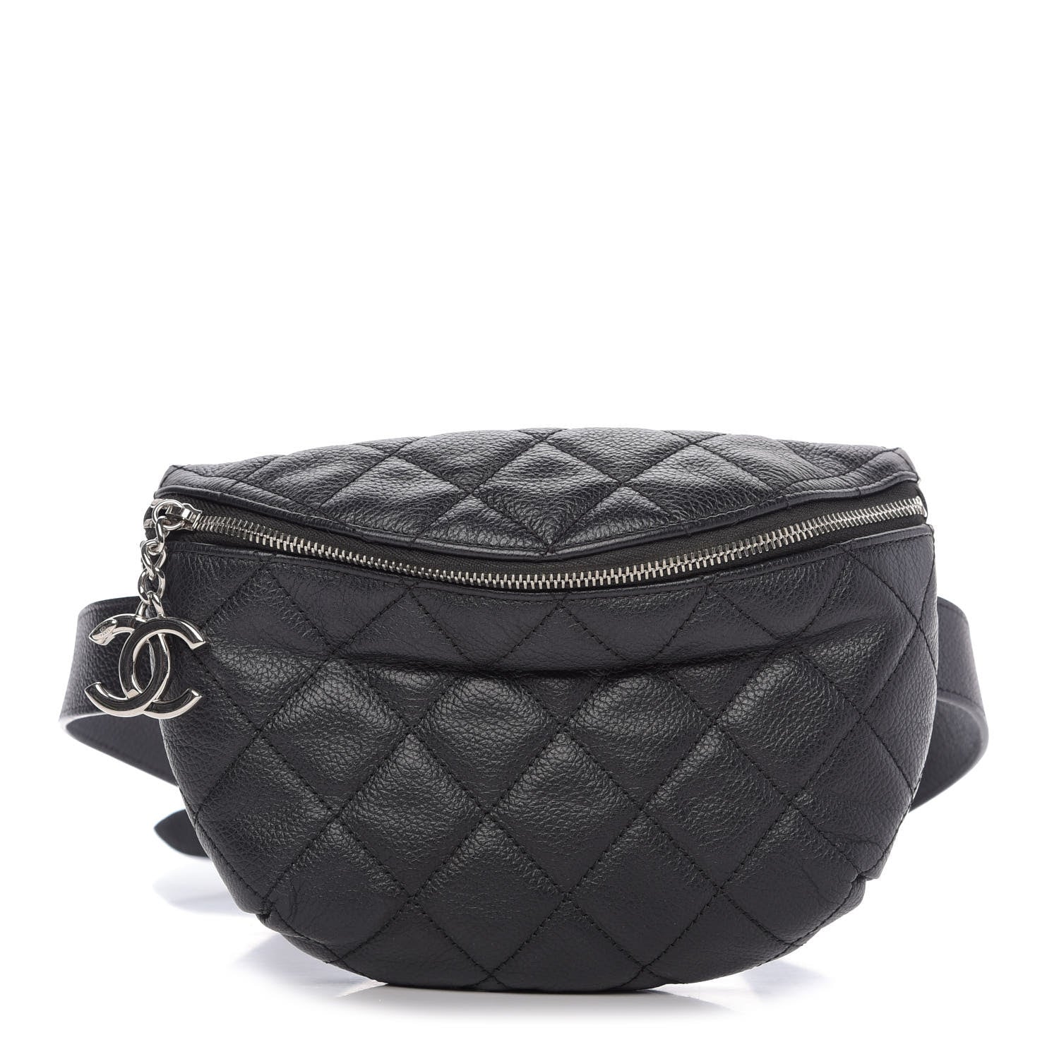 Chanel Grained Calfskin Quilted Waist Belt Bag Black 1 of 10