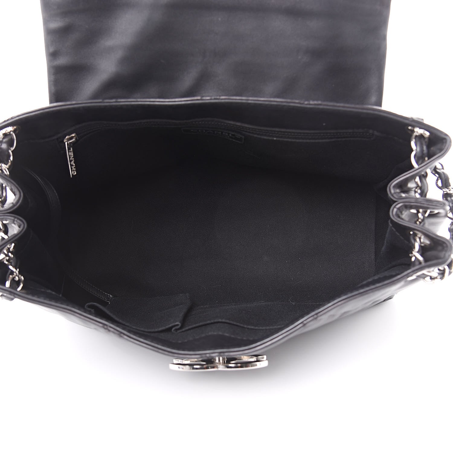 Chanel Calfskin Double Stitch Large Hamptons Flap Bag Black 5 of 16