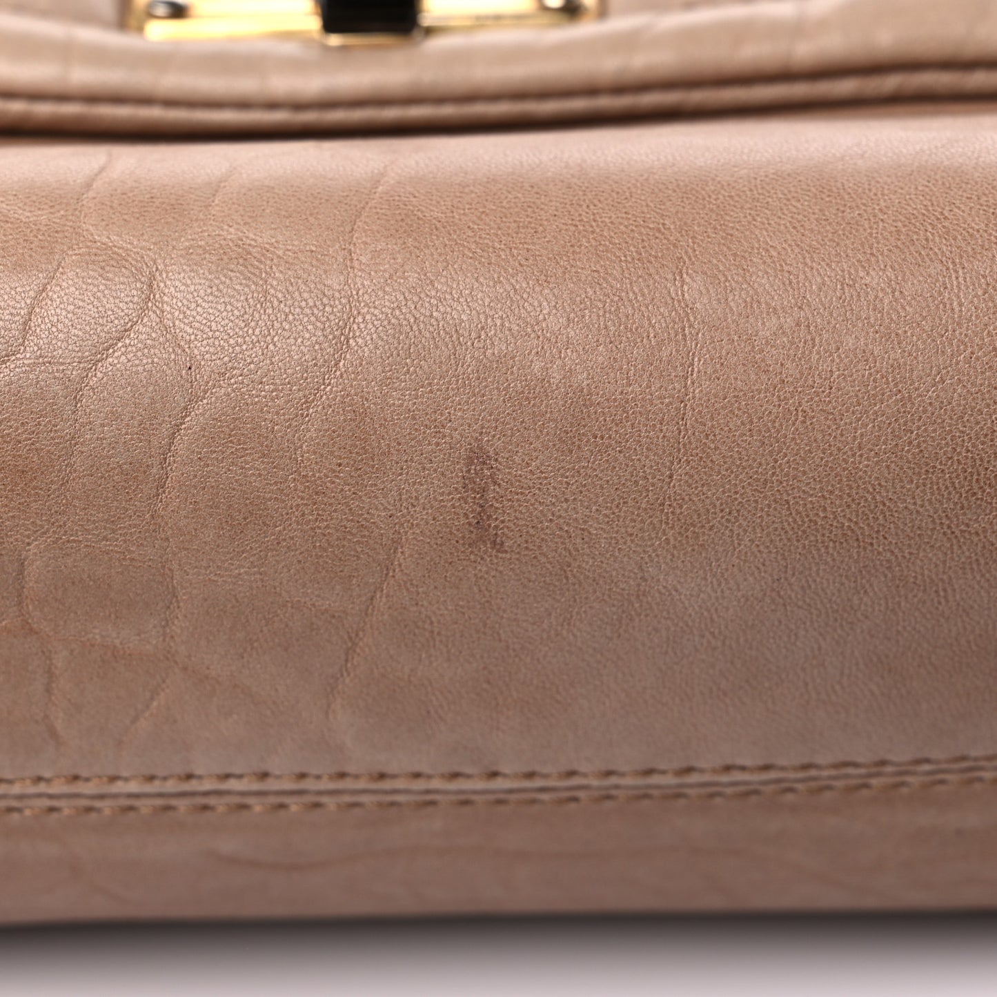Lambskin Quilted Medium Happy Shoulder Bag Mastic