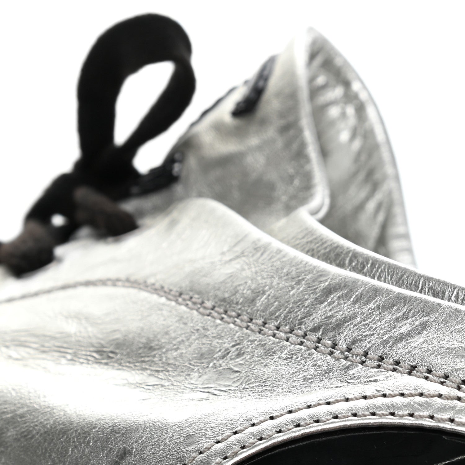 Chanel Metallic Lambskin Patent Cap Toe CC Sneakers 38.5 Silver Black 11 of 13