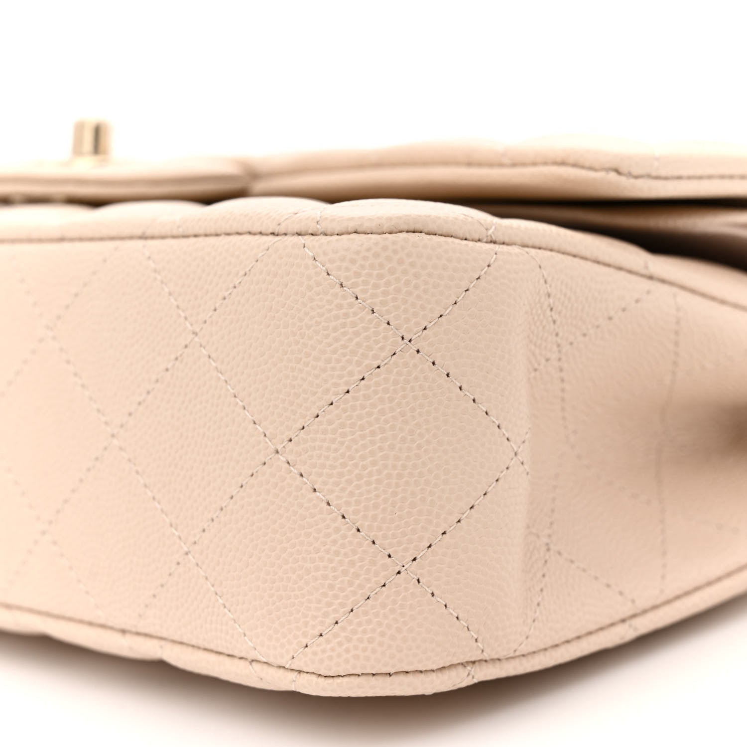Chanel Caviar Quilted Medium Double Flap Ecru 10 of 12