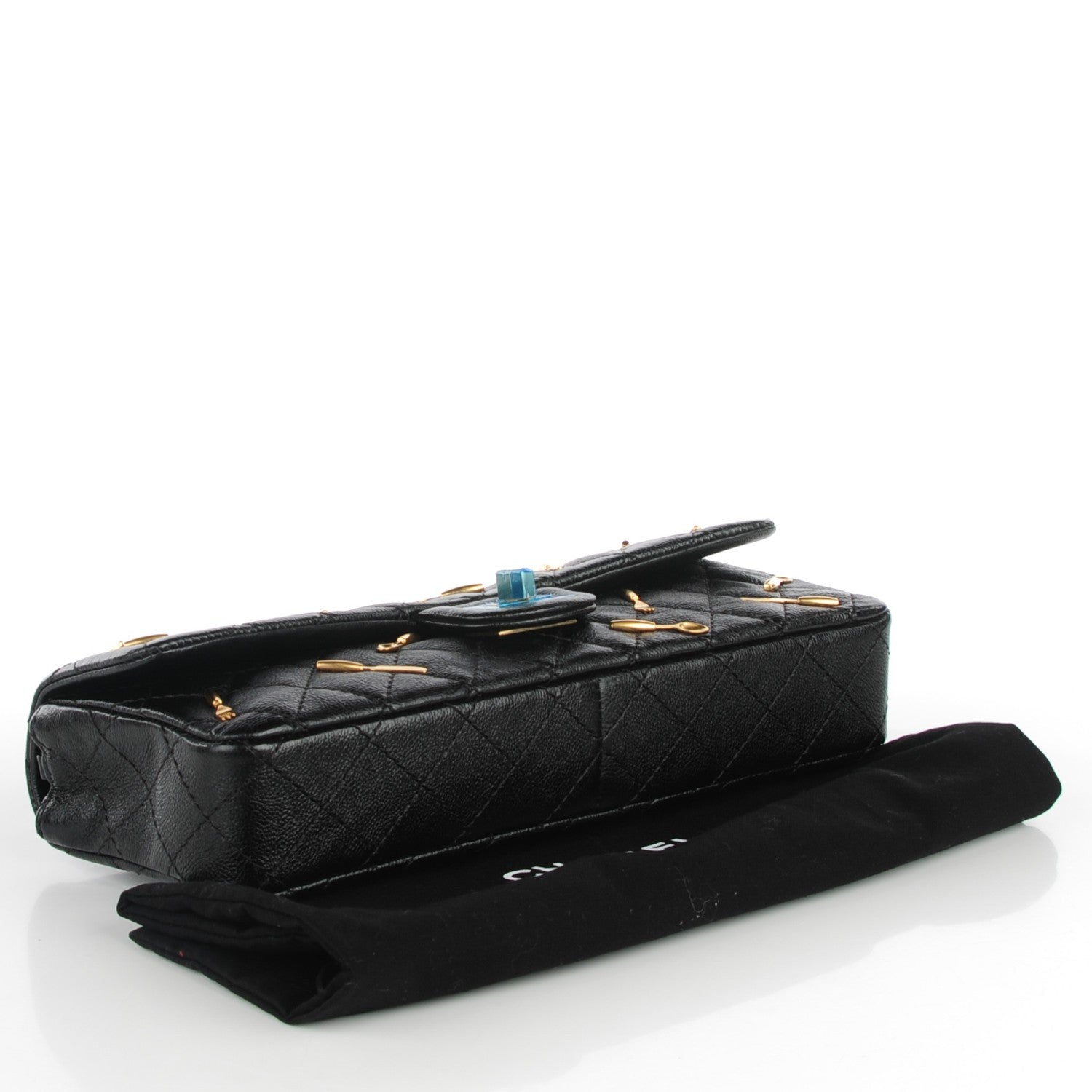 Chanel Calfskin Quilted Spoon Charms Brasserie 2.55 Reissue Flap Black 4 of 8