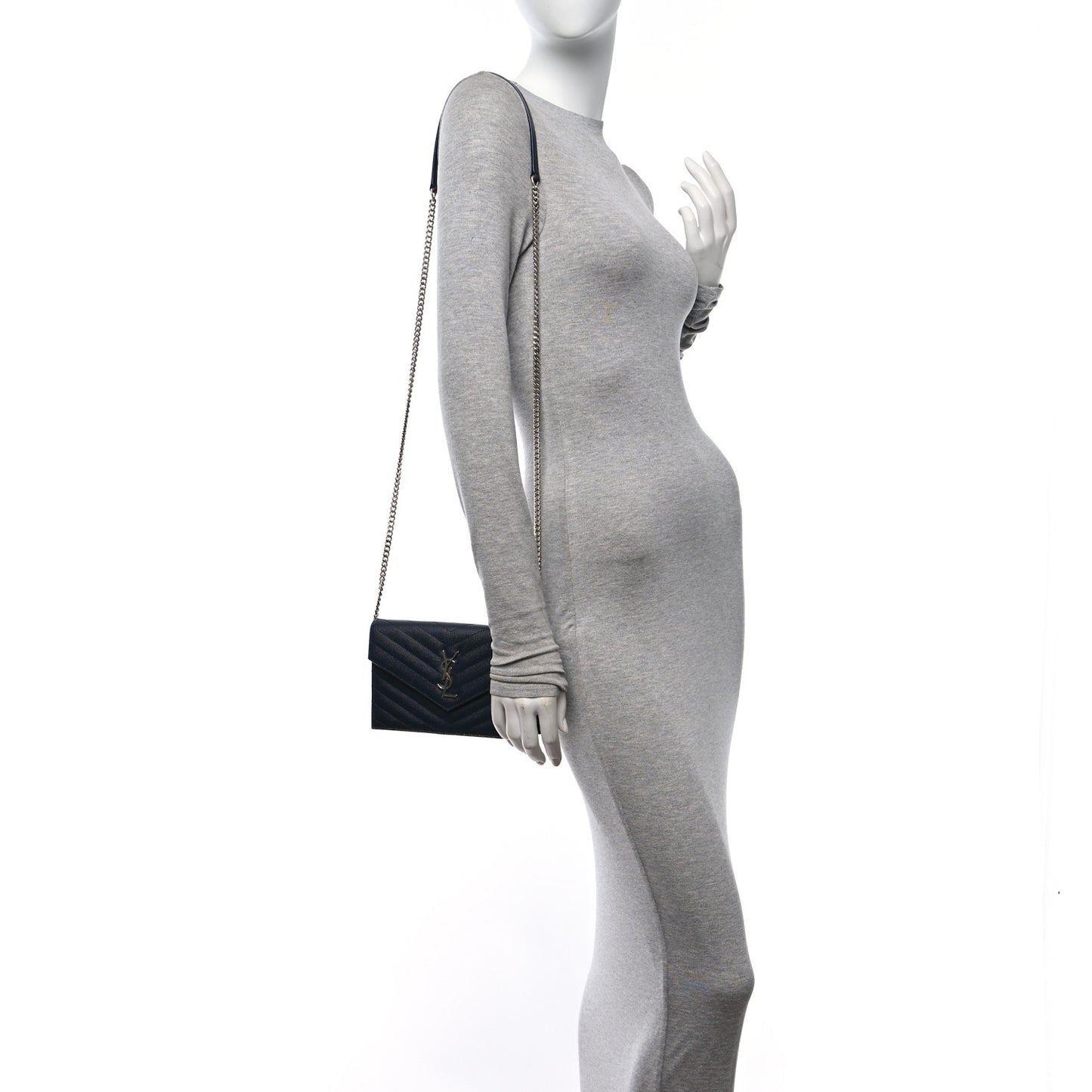 Calfskin Crocodile Embossed Small Classic Monogram Kate Tassel Satchel Black