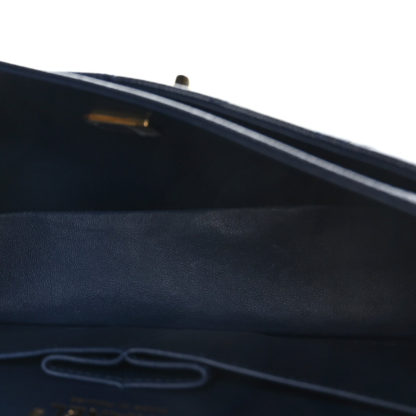 Caviar Quilted Small Double Flap Navy