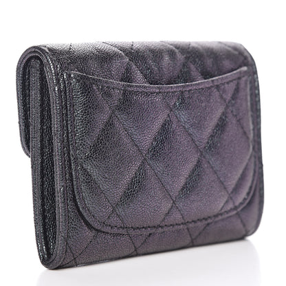 Chanel Iridescent Caviar Quilted Flap Card Holder Wallet Black 3 of 11