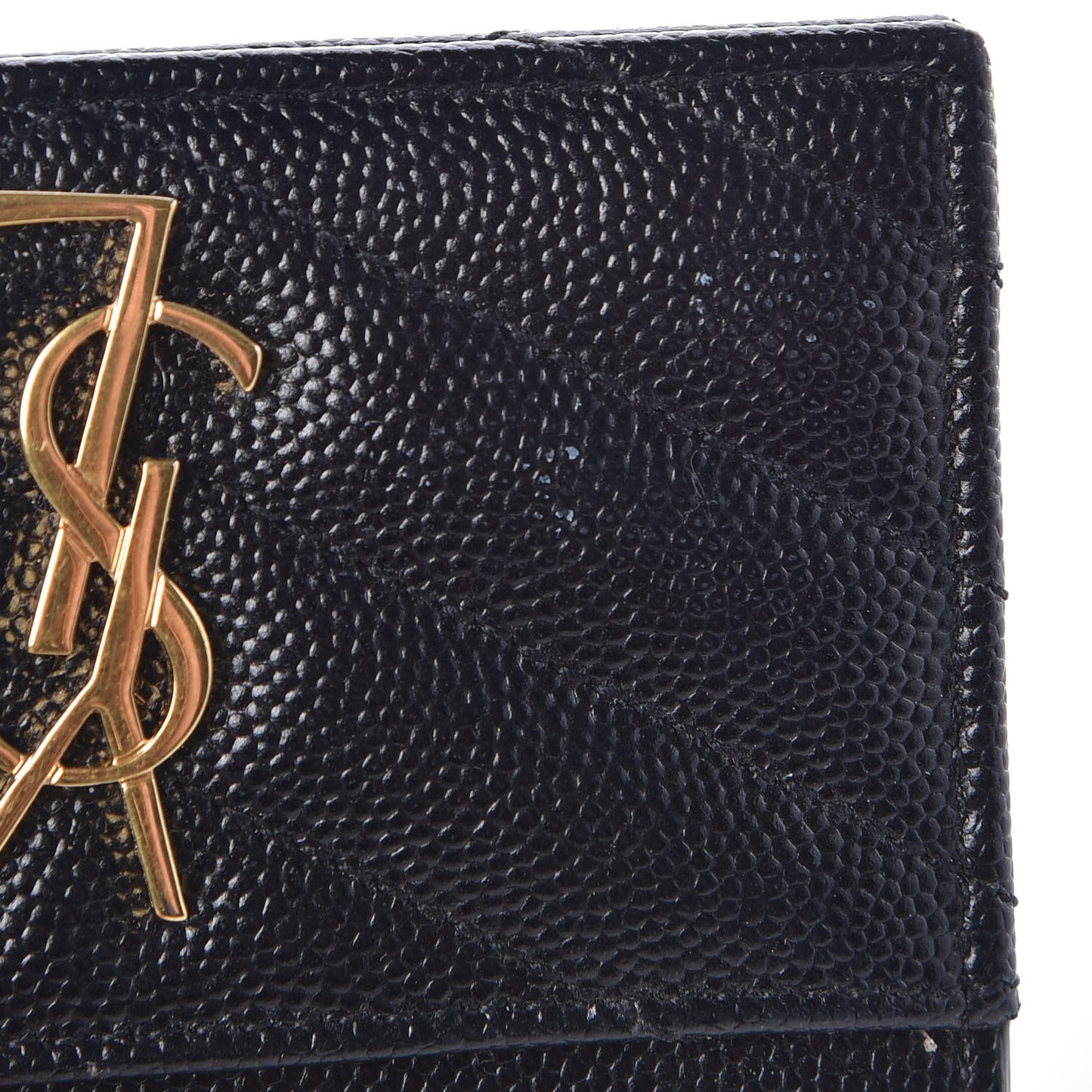 Grain De Poudre Matelasse Chevron Monogram Credit Card Case Black