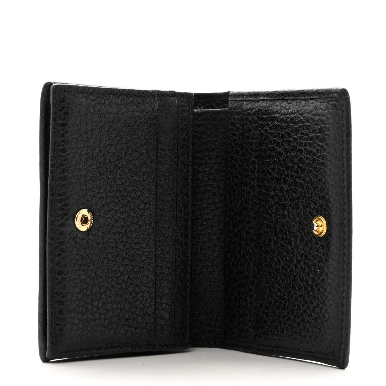 Gucci Pebbled Calfskin GG Marmont Card Case Black 7 of 9