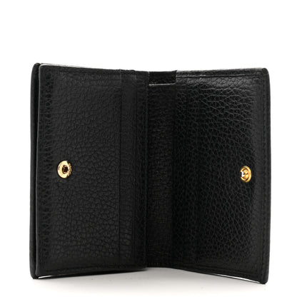 Gucci Pebbled Calfskin GG Marmont Card Case Black 7 of 9