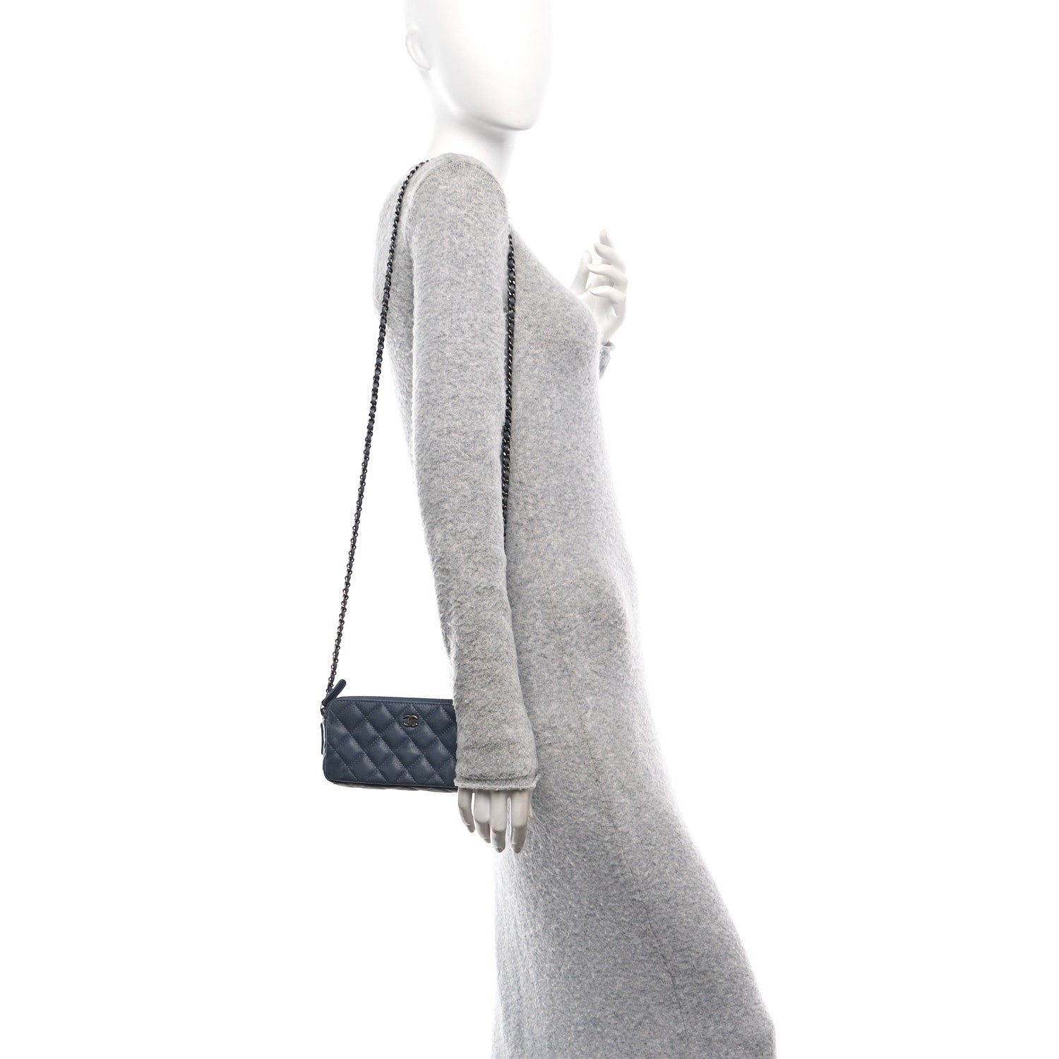 Chanel Caviar Quilted Small Clutch With Chain Grey 2 of 13