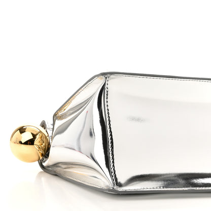 Jacquemus Metallic Patent Calfskin La Pochette Rond Carre Silver 8 of 9