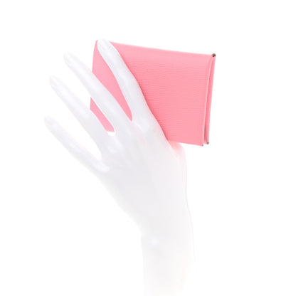 Hermes Epsom Calvi Duo Card Case Rose Confetti 2 of 8
