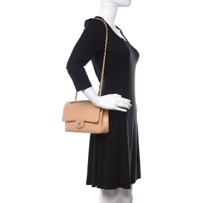 Chanel Caviar Quilted Medium Double Flap Beige 2 of 11