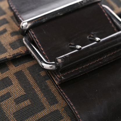 Fendi Zucca Buckle Shoulder Bag Tobacco 17 of 19