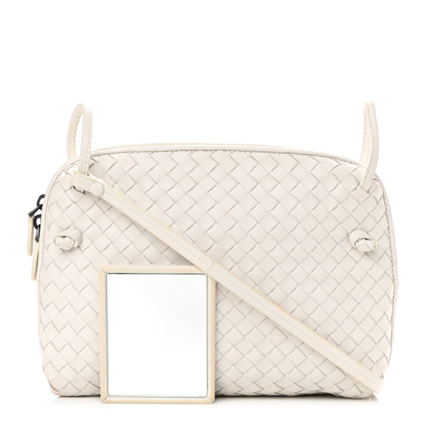 Nappa Intrecciato Nodini Crossbody Messenger White