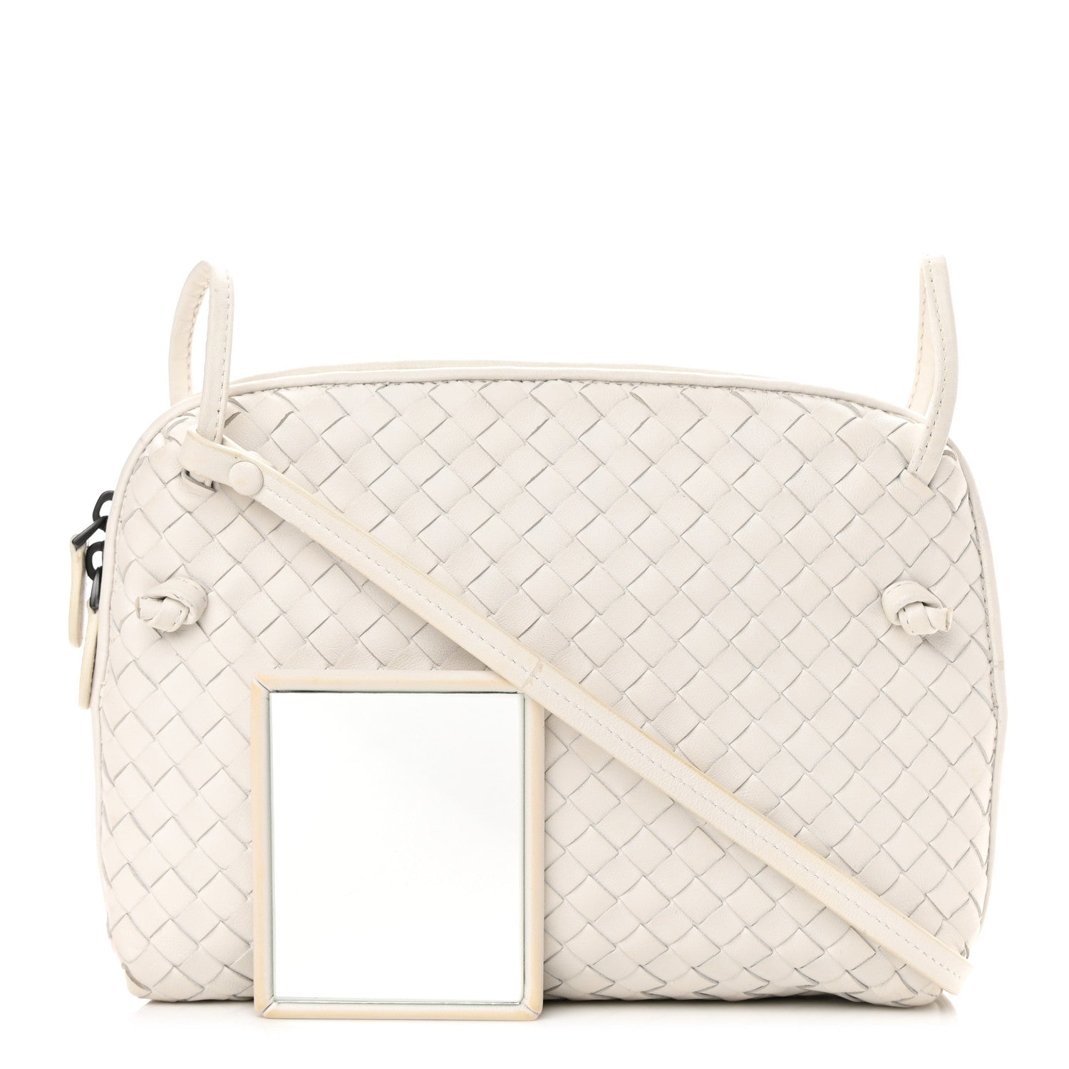 Bottega Veneta Nappa Intrecciato Nodini Crossbody Messenger White 1 of 17