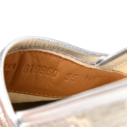 Gucci Lame Nappa GG Monogram Espadrilles 35 Silver Beige 8 of 11