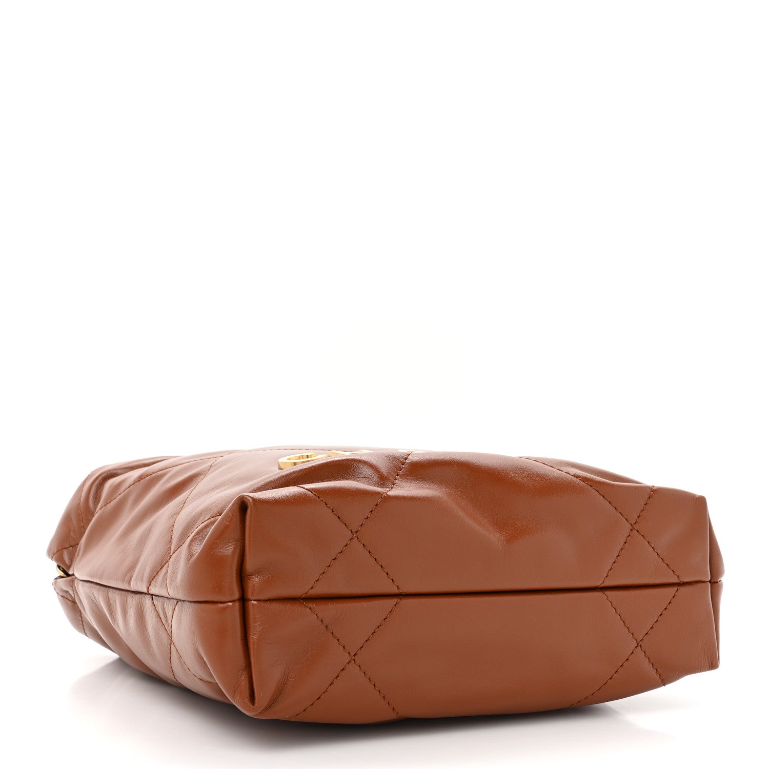 Chanel Shiny Calfskin Quilted Mini Chanel 22 Light Brown 4 of 11