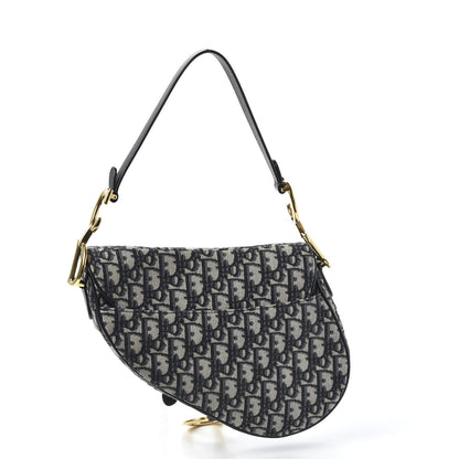 Christian Dior Oblique Saddle Bag Blue 2 of 9