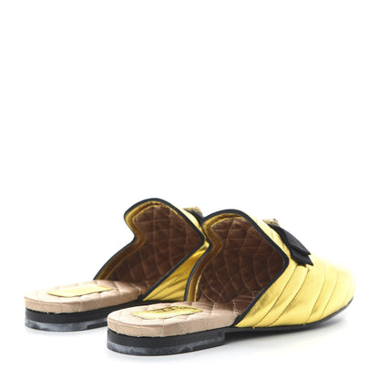 Gucci Metallic Nappa Quilted Womens Princetown Slippers 37 Gold 4 of 9