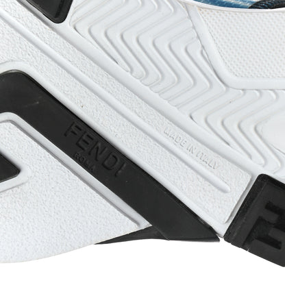 Fendi X SARAH COLEMAN Nylon Suede Lycra FF Vertigo Womens Fendi Flow Low Top Sneakers 36 Transparent Cyber Blue Black 6 of 12