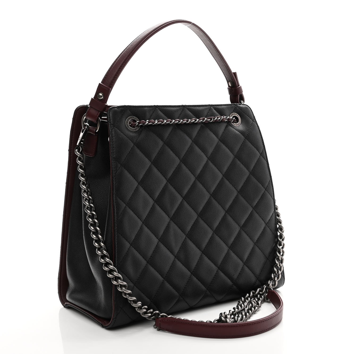 Chanel Caviar Quilted Medium CC Bucket Bag Black 2 of 10