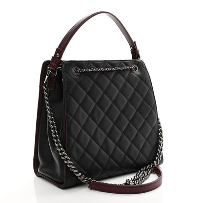 Chanel Caviar Quilted Medium CC Bucket Bag Black 2 of 10