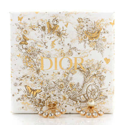 Christian Dior Crystal Pearl Petite CD Earrings Gold 5 of 5