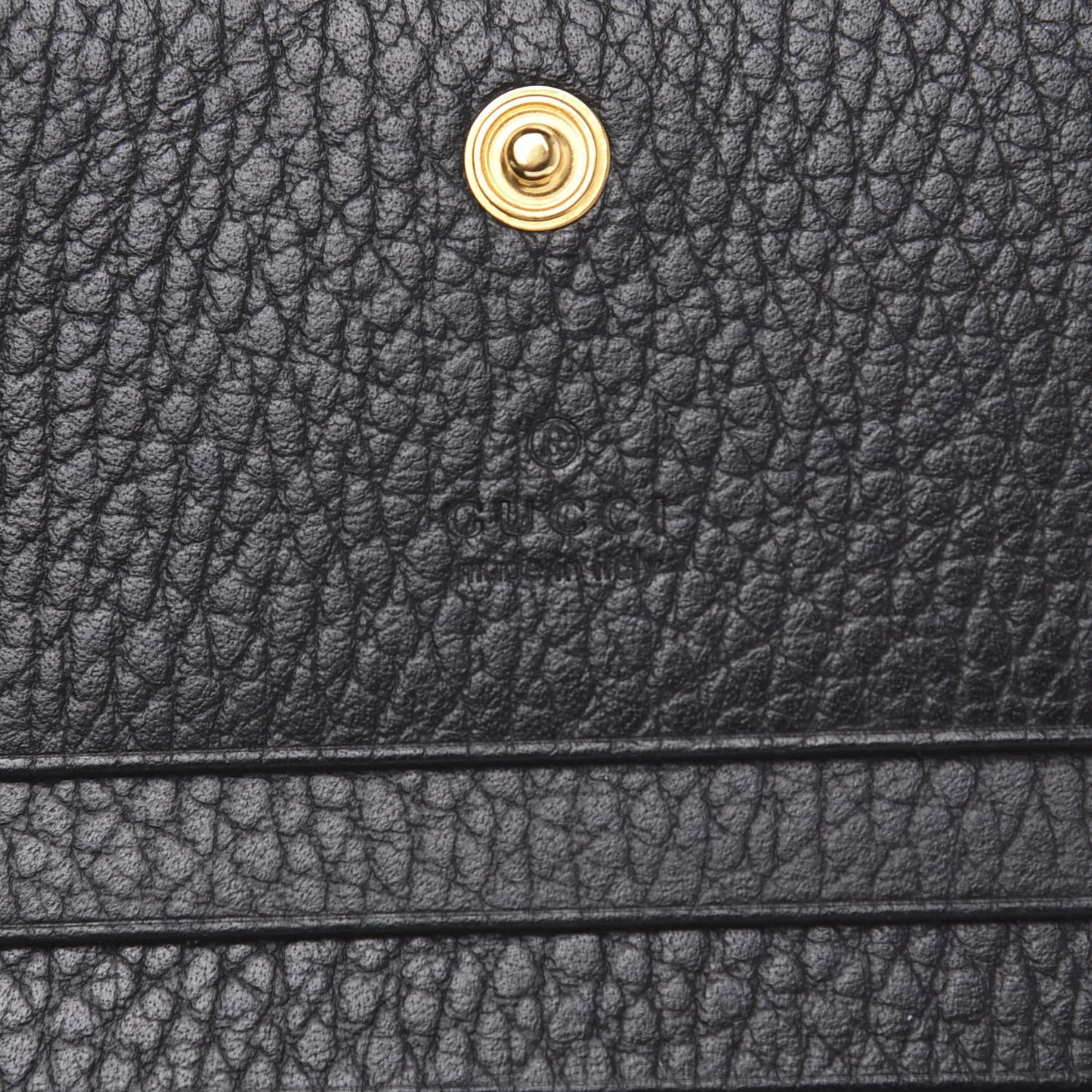 Pebbled Calfskin GG Marmont Card Case Black
