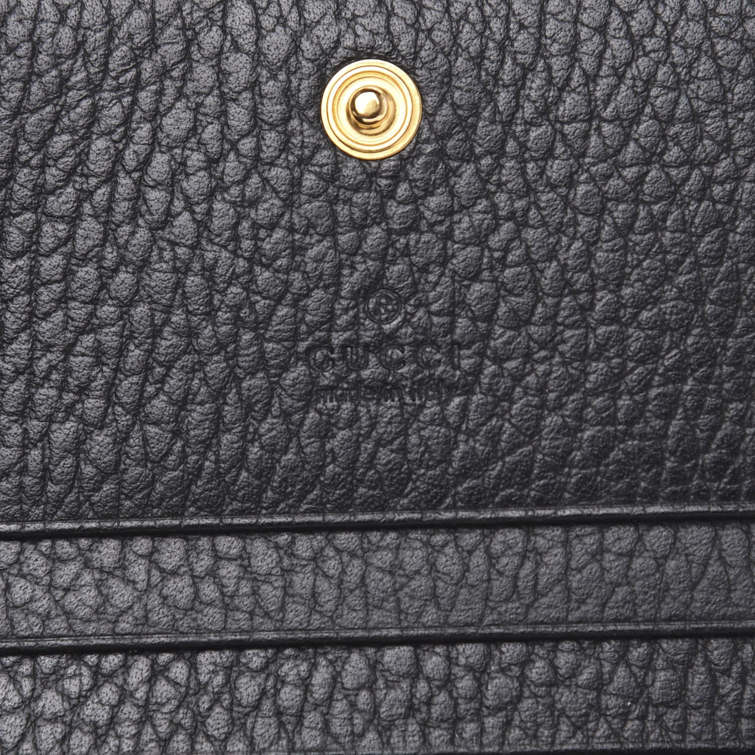 Gucci Pebbled Calfskin GG Marmont Card Case Black 6 of 9