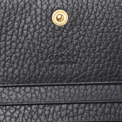 Gucci Pebbled Calfskin GG Marmont Card Case Black 6 of 9